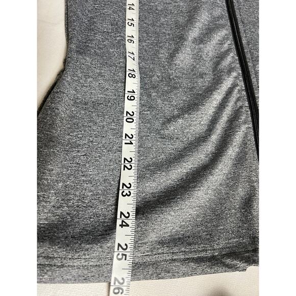Bebe Sport Heather Gray Mesh Striped Zip Front Athletic Jacket Size Medium - Picture 6 of 6